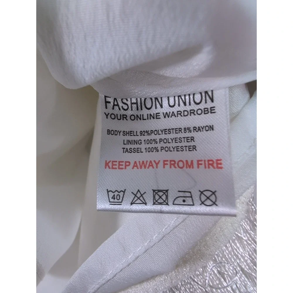 Women's FASHION UNION Off White Textured Skirt Size M NWT